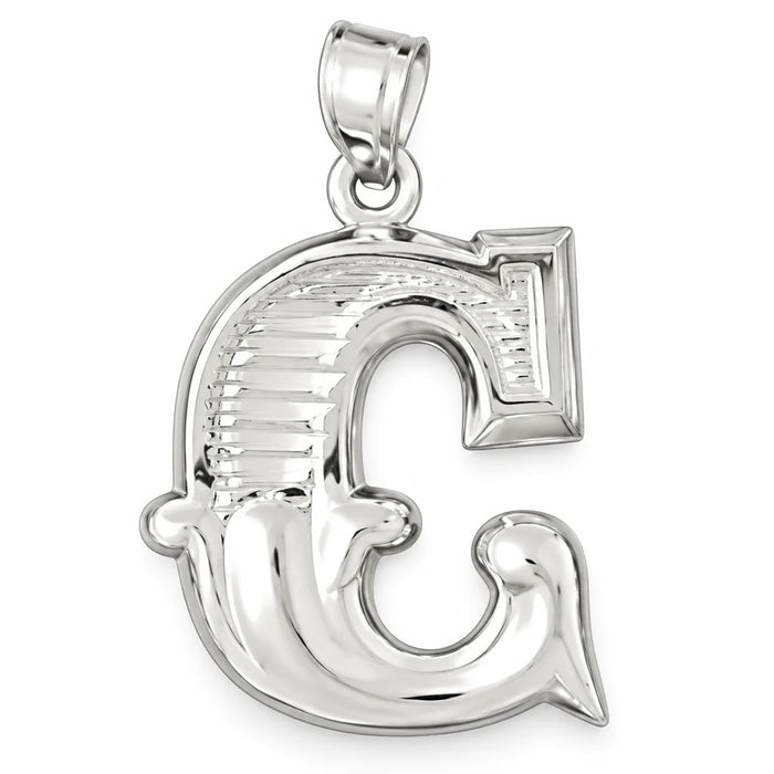 Initial C Charm Pendant 14k Gold (3 Grams) White Gold 14k