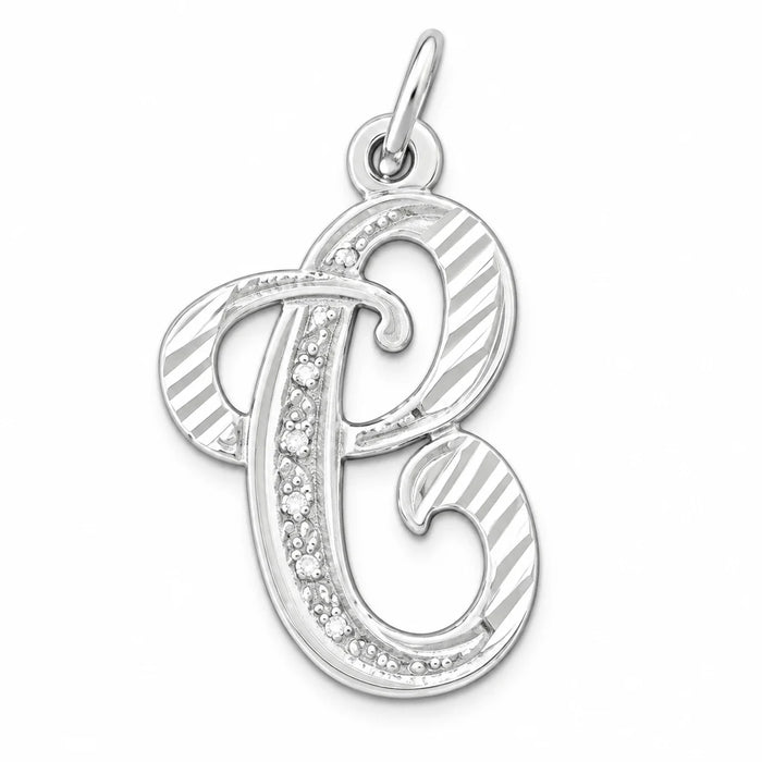Initial C Classic Charm Pendant 14k Gold (1 Gram) White Gold 14k