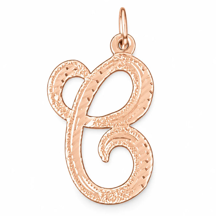 Initial C Classic Charm Pendant 14k Gold Rose Gold 14k