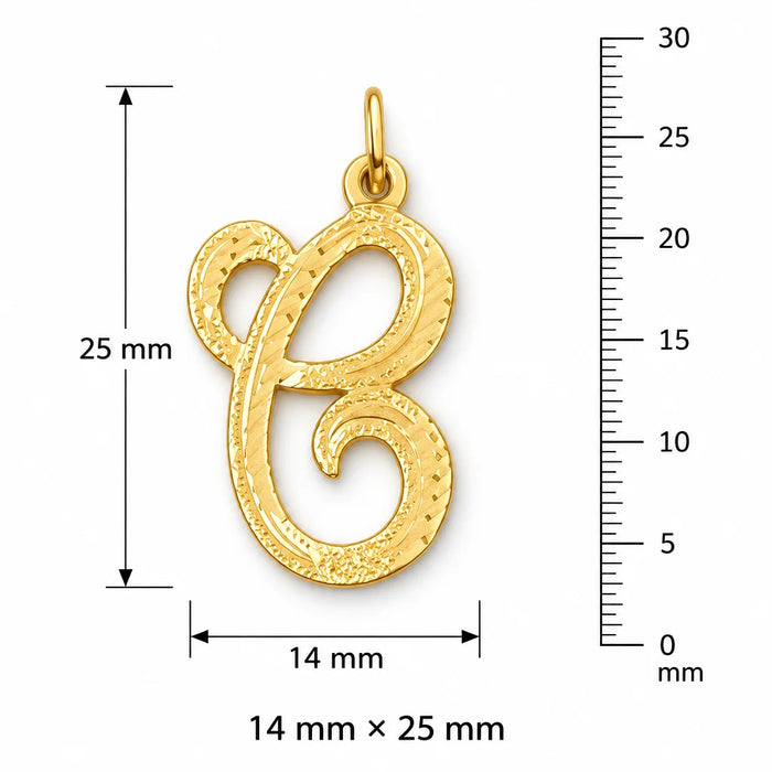 Initial C Classic Charm Pendant 14k Gold Yellow Gold 14k