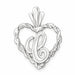 Initial C Heart Charm Pendant 14k Gold White Gold 14k