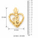 Initial C Heart Charm Pendant 14k Gold Yellow Gold 14k