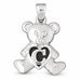 Initial C Teddy Bear Heart Charm Pendant 14k Gold White Gold 14k
