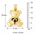 Initial C Teddy Bear Heart Charm Pendant 14k Gold Yellow Gold 14k