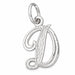 Initial D Charm Pendant 14k Gold (0.5 Grams) White Gold 14k