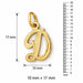 Initial D Charm Pendant 14k Gold (0.5 Grams) Yellow Gold 14k