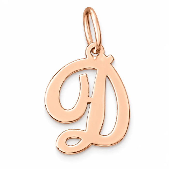 Initial D Charm Pendant 14k Gold (0.7 Grams) Rose Gold 14k