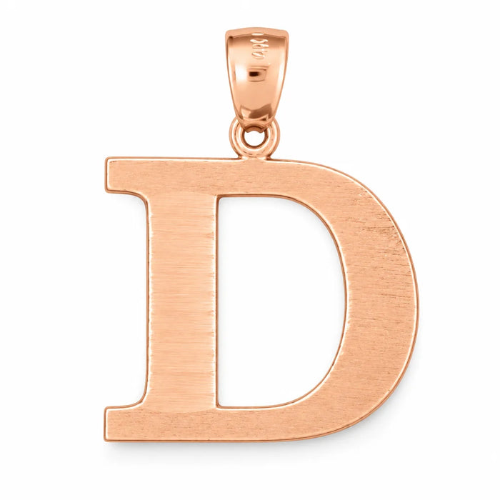 Initial D Charm Pendant 14k Gold (1.5 Grams) Rose Gold 14k