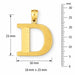 Initial D Charm Pendant 14k Gold (1.5 Grams) Yellow Gold 14k