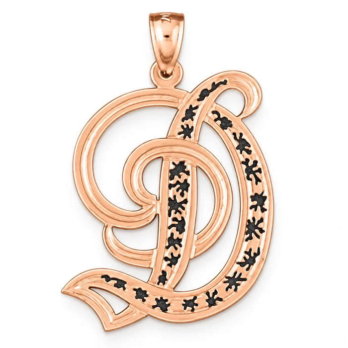 Initial D Charm Pendant 14k Gold (2.7 Grams) Rose Gold 14k