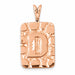 Initial D Charm Pendant 14k Gold (2.8 Grams) Rose Gold 14k