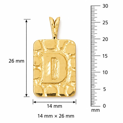 Initial D Charm Pendant 14k Gold (2.8 Grams) Yellow Gold 14k