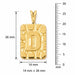 Initial D Charm Pendant 14k Gold (2.8 Grams) Yellow Gold 14k