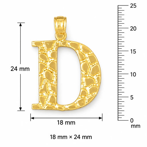 Initial D Charm Pendant 14k Gold (2 Grams) Yellow Gold 14k