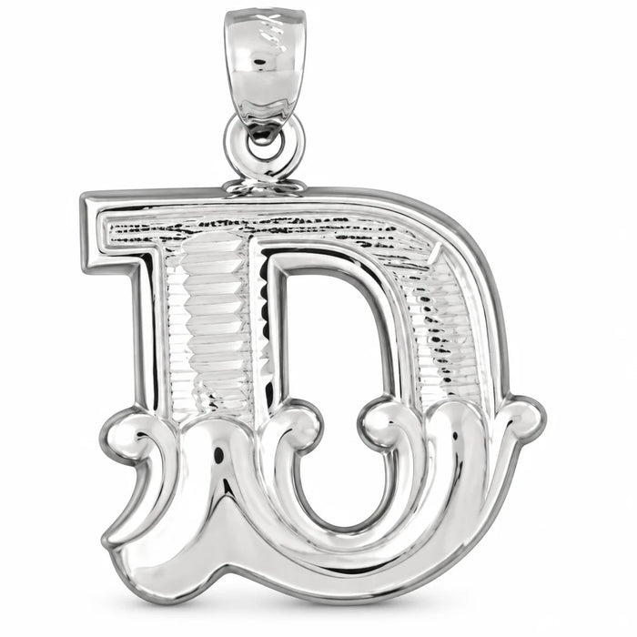 Initial D Charm Pendant 14k Gold (3 Grams) White Gold 14k