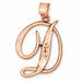 Initial D Charm Pendant 14k Gold Rose Gold 14k