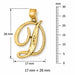 Initial D Charm Pendant 14k Gold Yellow Gold 14k