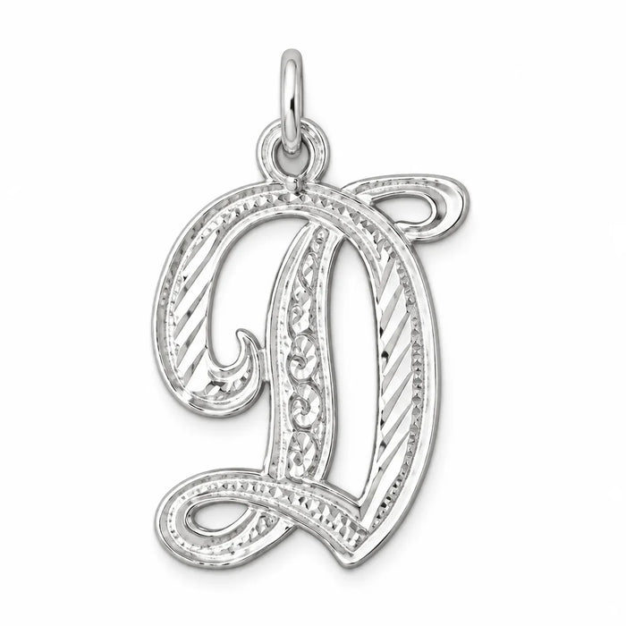 Initial D Classic Charm Pendant 14k Gold (1 Gram) White Gold 14k