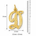 Initial D Classic Charm Pendant 14k Gold (1 Gram) Yellow Gold 14k