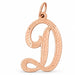 Initial D Classic Charm Pendant 14k Gold Rose Gold 14k