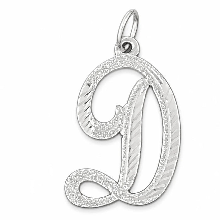 Initial D Classic Charm Pendant 14k Gold White Gold 14k