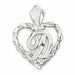 Initial D Heart Charm Pendant 14k Gold White Gold 14k