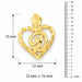Initial D Heart Charm Pendant 14k Gold Yellow Gold 14k