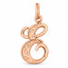 Initial E Charm Pendant 14k Gold (0.5 Grams) Rose Gold 14k
