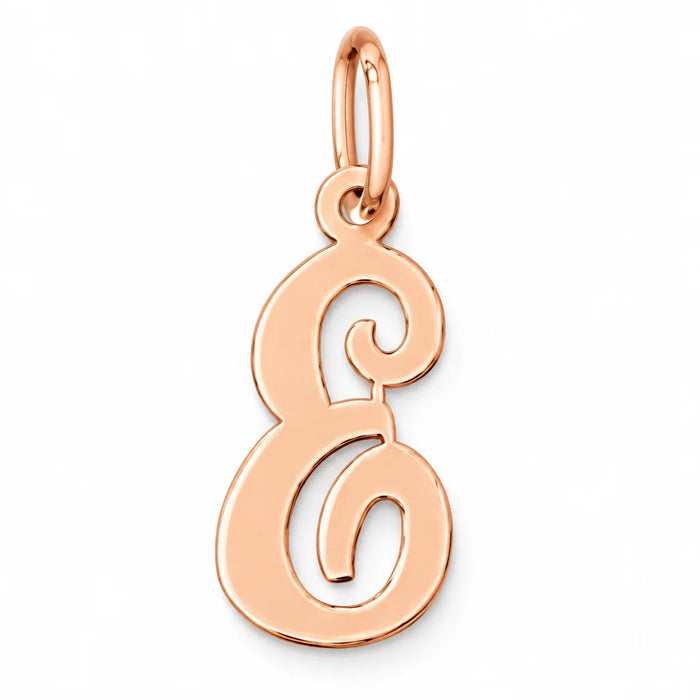 Initial E Charm Pendant 14k Gold (0.7 Grams) Rose Gold 14k