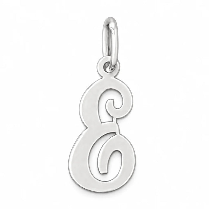 Initial E Charm Pendant 14k Gold (0.7 Grams) White Gold 14k