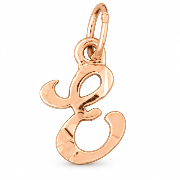 Initial E Charm Pendant 14k Gold (0.8 Grams) Rose Gold 14k