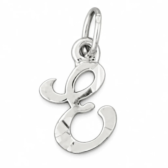 Initial E Charm Pendant 14k Gold (0.8 Grams) White Gold 14k