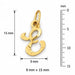 Initial E Charm Pendant 14k Gold (0.8 Grams) Yellow Gold 14k