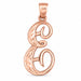 Initial E Charm Pendant 14k Gold Rose Gold 14k