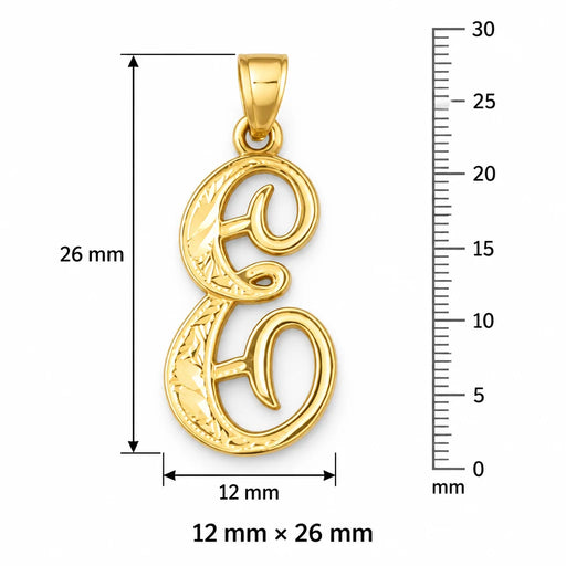 Initial E Charm Pendant 14k Gold Yellow Gold 14k