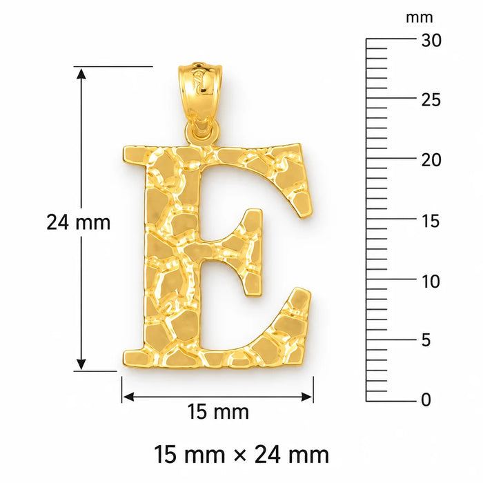 Initial E Charm Pendant 14k Gold (2 Grams) Yellow Gold 14k