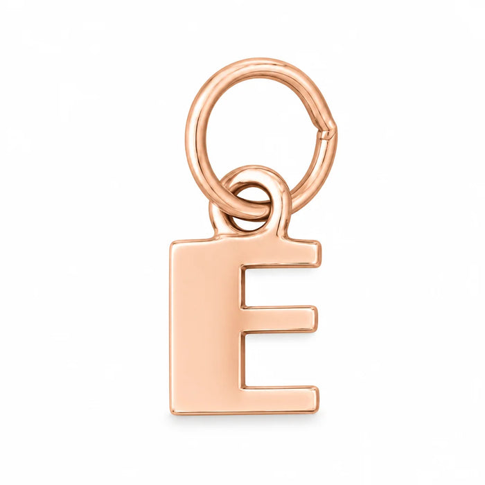 Initial E Charm Pendant 14k Gold Rose Gold 14k