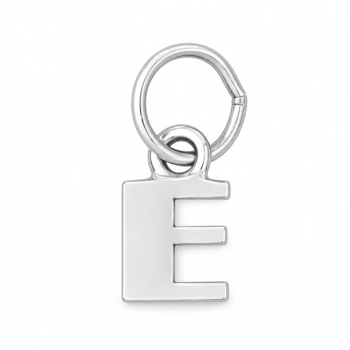 Initial E Charm Pendant 14k Gold White Gold 14k