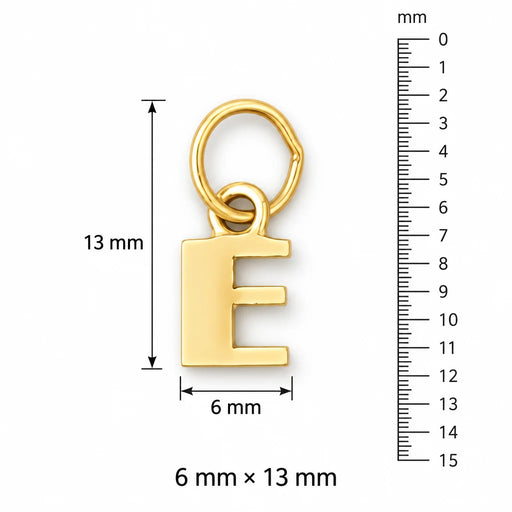 Initial E Charm Pendant 14k Gold Yellow Gold 14k