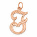 Initial F Classic Charm Pendant 14k Gold Rose Gold 14k