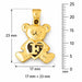 Initial F Teddy Bear Heart Charm Pendant 14k Gold Yellow Gold 14k