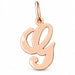 Initial G Charm Pendant 14k Gold (0.7 Grams) Rose Gold 14k