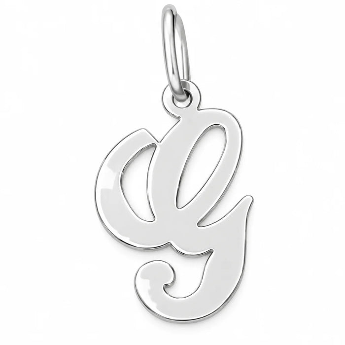Initial G Charm Pendant 14k Gold (0.7 Grams) White Gold 14k
