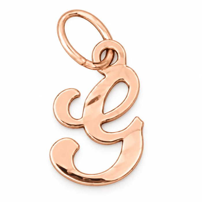 Initial G Charm Pendant 14k Gold (0.8 Grams) Rose Gold 14k
