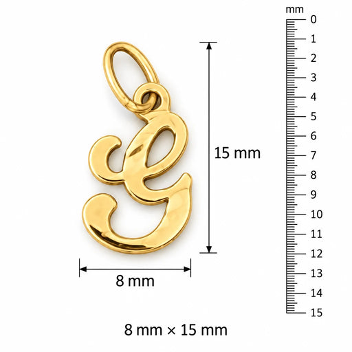 Initial G Charm Pendant 14k Gold (0.8 Grams) Yellow Gold 14k