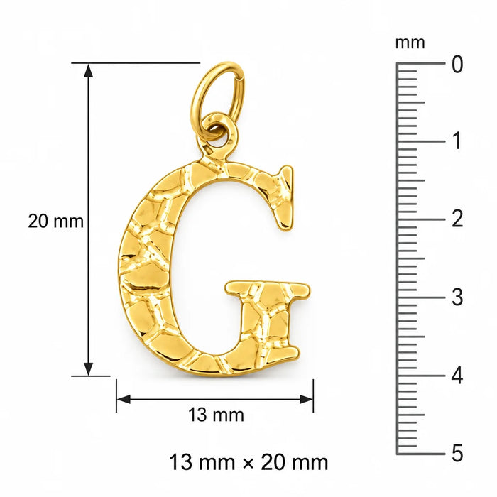 Initial G Charm Pendant 14k Gold (1 Gram) Yellow Gold 14k