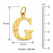 Initial G Charm Pendant 14k Gold (1 Gram) Yellow Gold 14k