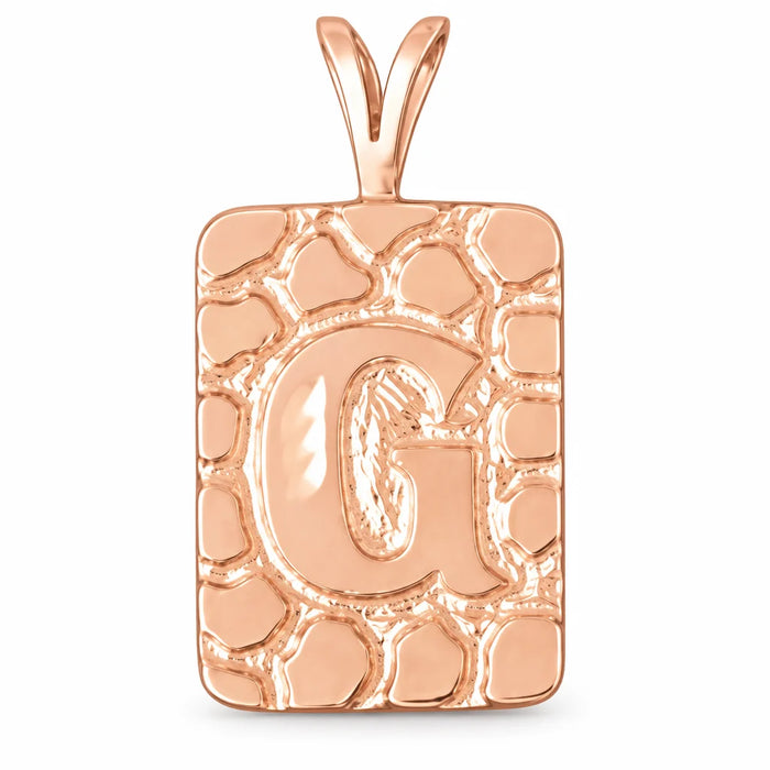 Initial G Charm Pendant 14k Gold (2.8 Grams) Rose Gold 14k