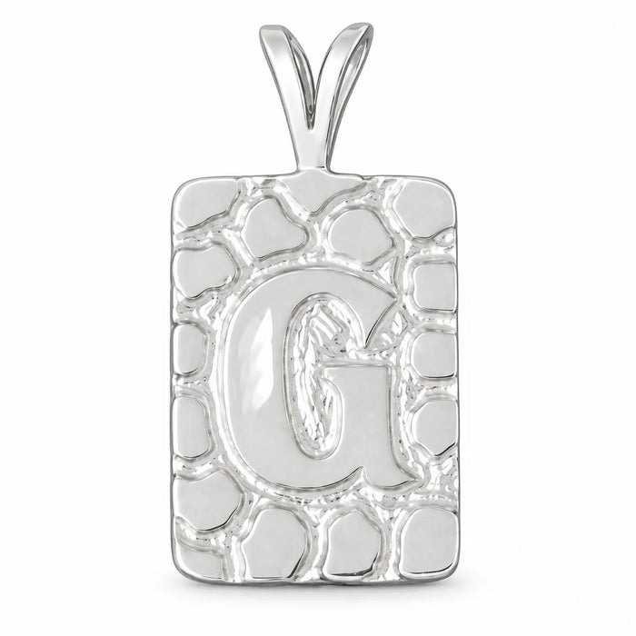 Initial G Charm Pendant 14k Gold (2.8 Grams) White Gold 14k