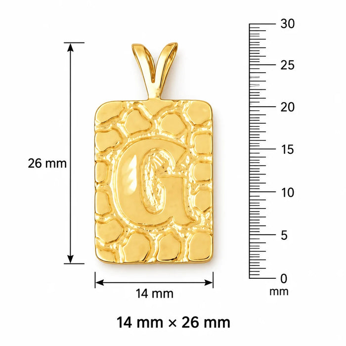 Initial G Charm Pendant 14k Gold (2.8 Grams) Yellow Gold 14k